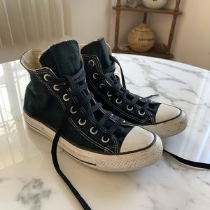 Black Converse high tops size 8